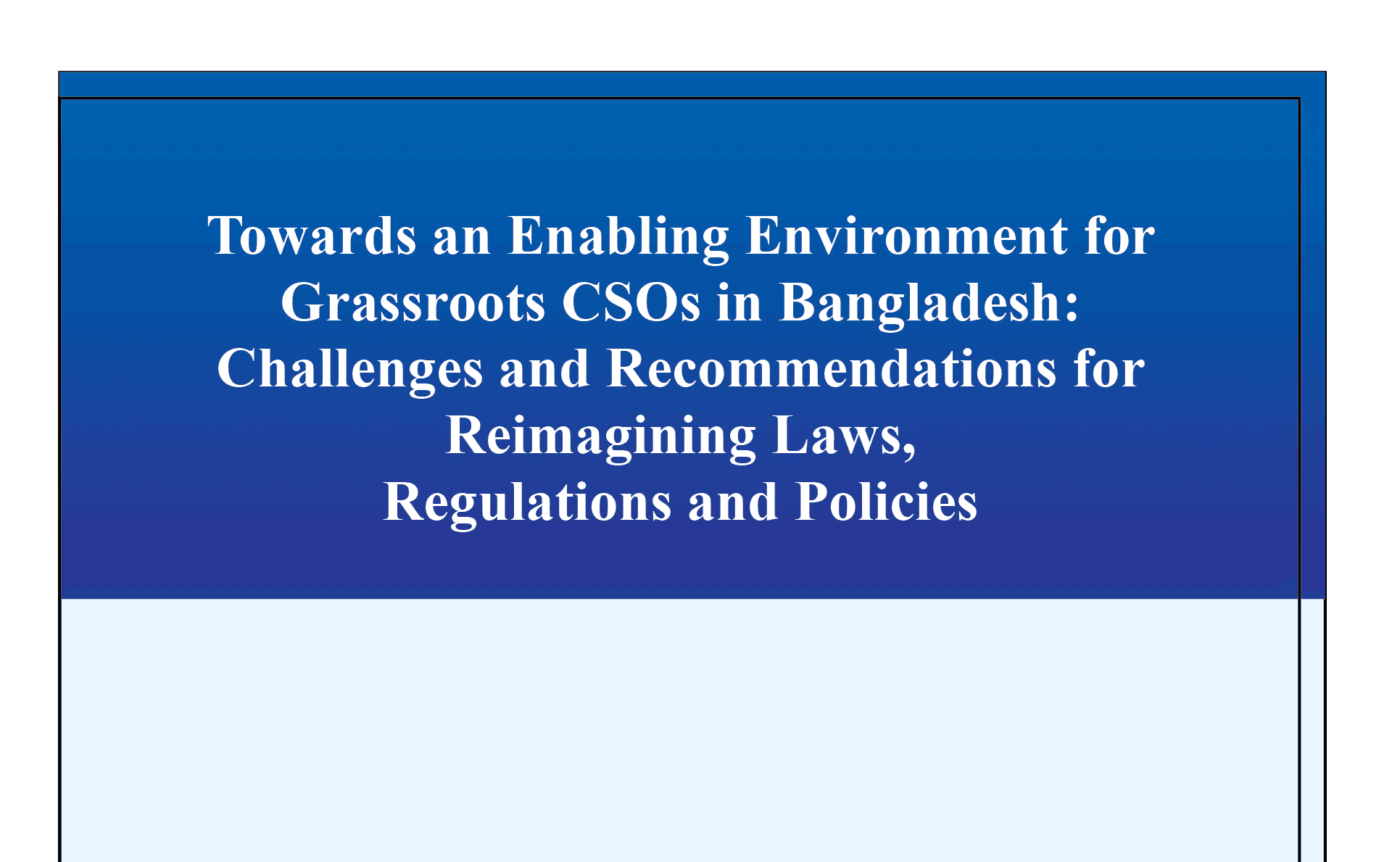 Towards an Enabling Environment